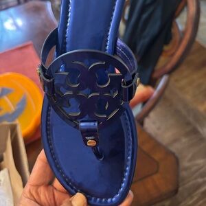 Tory Burch Navy Sandals with Logo